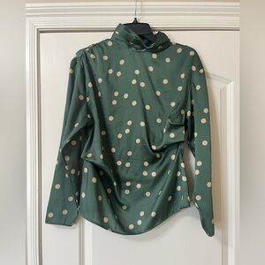 Zara High Neck Satin Blouse